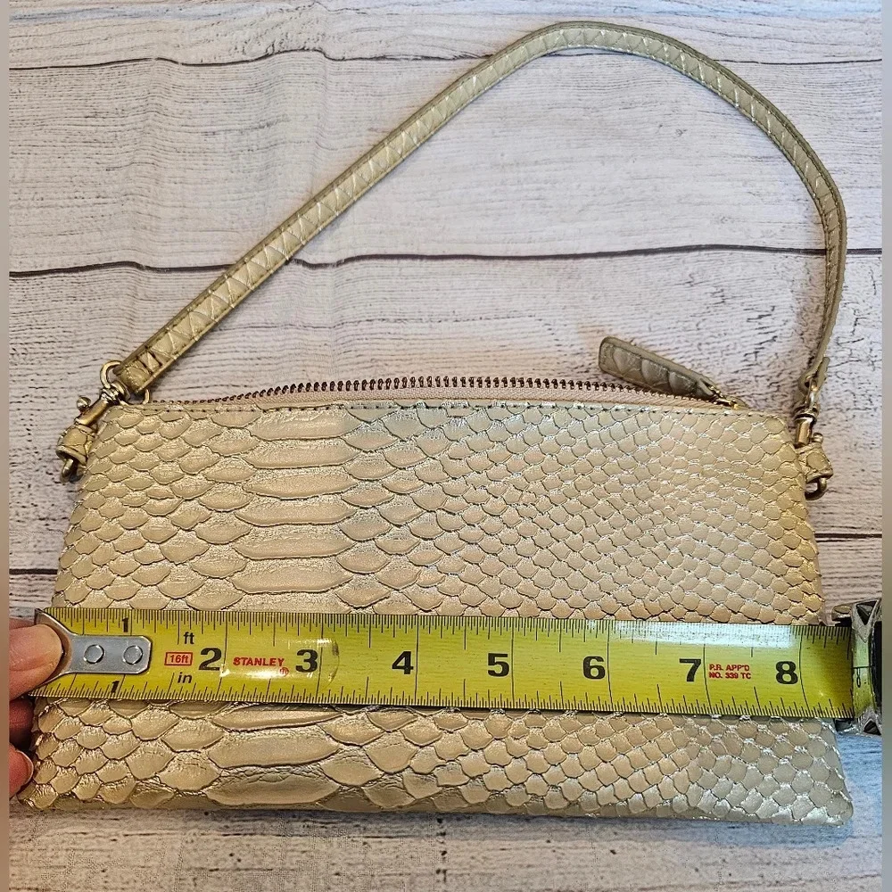 Devi Kroell For Target Gold Zip Faux Snakeskin Wristlet Mini Clutch w/ Strap